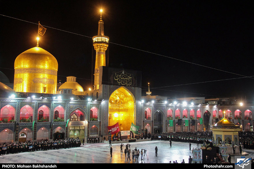 مراسم خطبه خوانی شب عاشورا در حرم مطهر رضوی