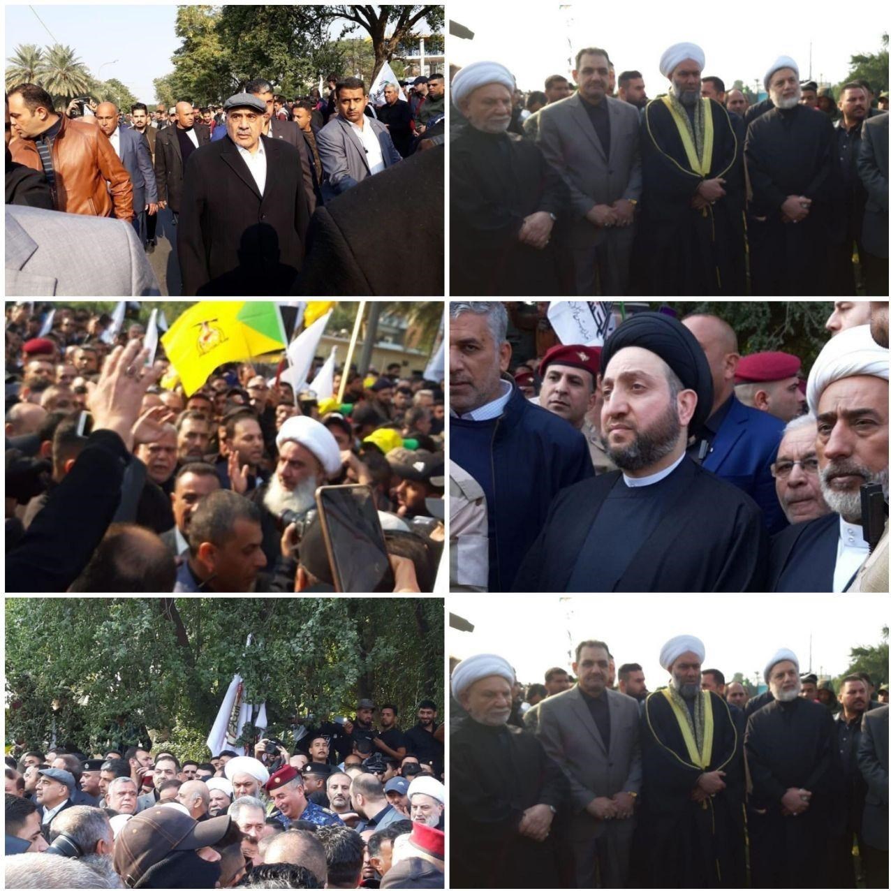 آغاز مراسم وداع با پیکر سردار شهید سلیمانی از کاظمین آغاز مراسم وداع با پیکر سردار شهید سلیمانی از کاظمین