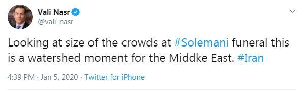 بازتاب جهانی مراسم تشییع پیکر سردار شهید سپهبد سلیمانی در تهران بازتاب جهانی مراسم تشییع پیکر سردار شهید سپهبد سلیمانی در تهران