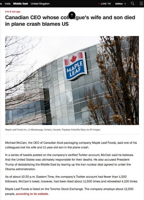 توییت رئیس شرکت کانادایی که کارمندش داغ همسر و فرزند دید توییت رئیس شرکت کانادایی که کارمندش داغ همسر و فرزند دید