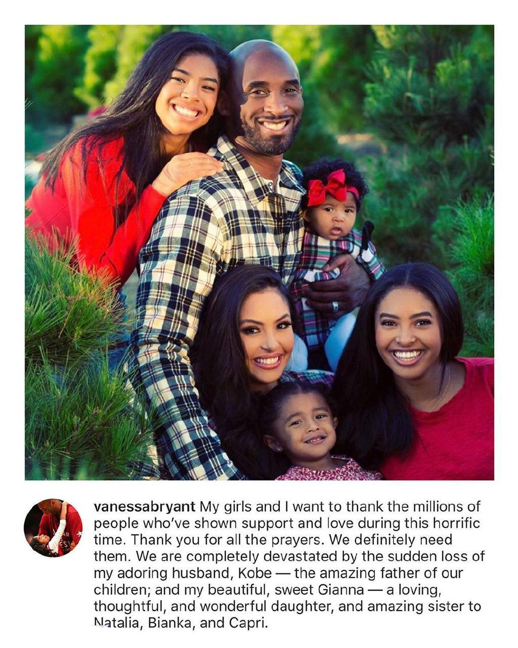 اولین پست همسر کوبی برایانت در واکنش به مرگ او