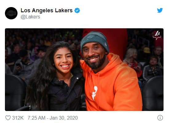 اولین پست همسر کوبی برایانت در واکنش به مرگ او