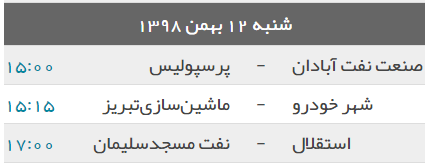 رقابت شدید پرسپولیس، شهرخودرو و نفت مسجد سلیمان