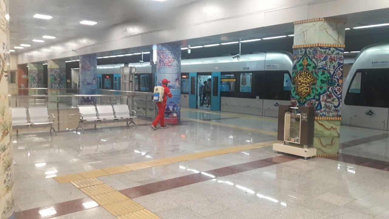 ضدعفونی تمامی ایستگاه‌های خط یک و دو قطار شهری مشهد