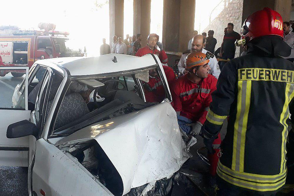 ۴ مصدوم در برخورد شدید دو خودرو در بلوار وحدت مشهد