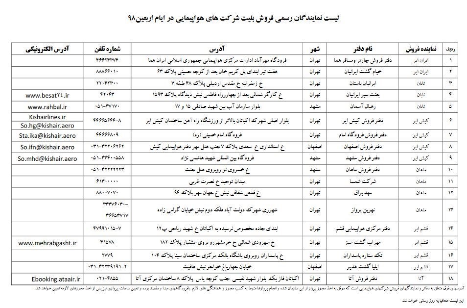بلیت پرواز اربعین را از کجا بخریم؟ / معرفی سه شرکت مجاز هواپیمایی برای مشهدیها بلیت پرواز اربعین را از کجا بخریم؟ / معرفی سه شرکت مجاز هواپیمایی برای مشهدیها