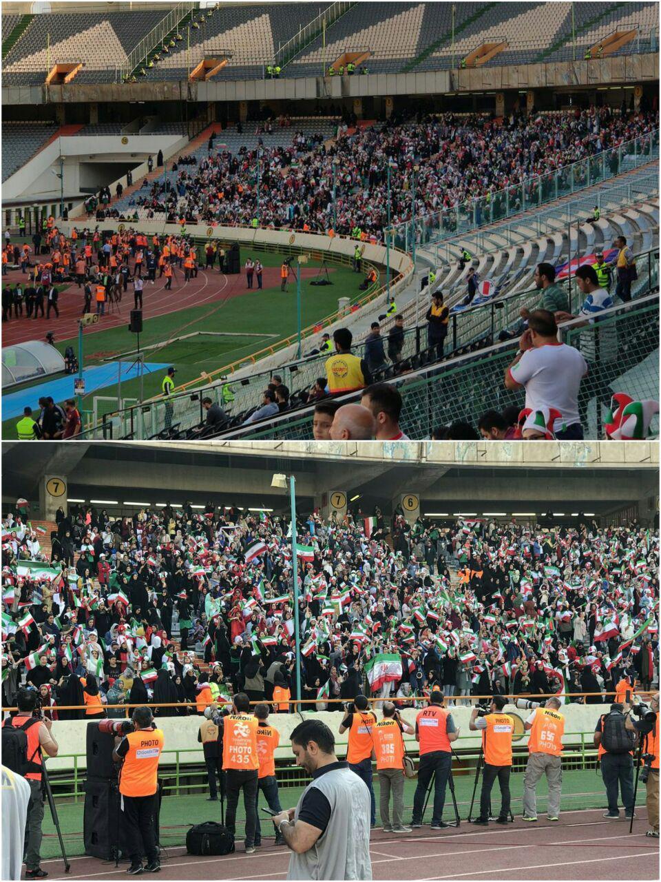 اولین تصاویر از حضور زنان در ورزشگاه آزادی برای تماشای بازی ایران و کامبوج اولین تصاویر از حضور زنان در ورزشگاه آزادی برای تماشای بازی ایران و کامبوج