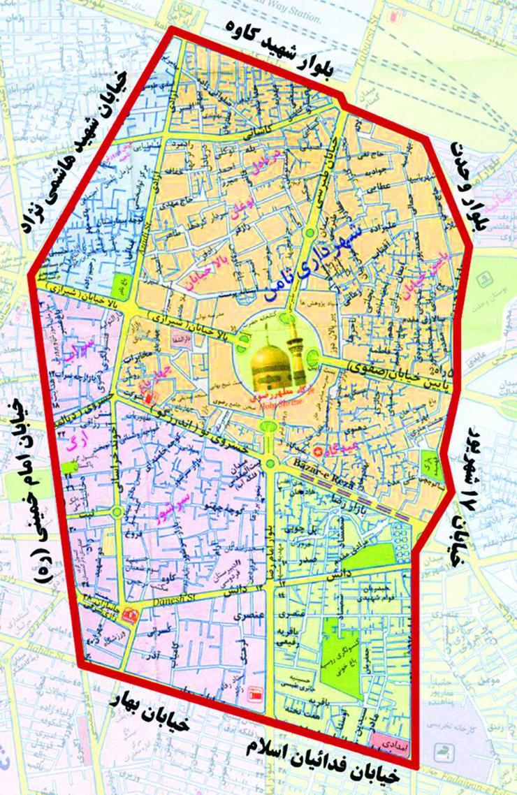 نقشه طرح ترافیک مشهد