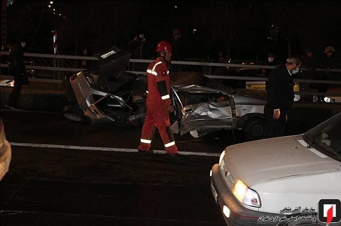 تصادف شدید در تهران؛ پراید له شد و راننده ناپدید! + تصاویر