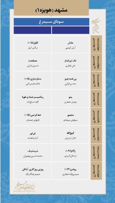 برنامه نمایش فیلم&zwnj;های سی&zwnj;ونهمین جشنواره فجر در مشهد اعلام شد