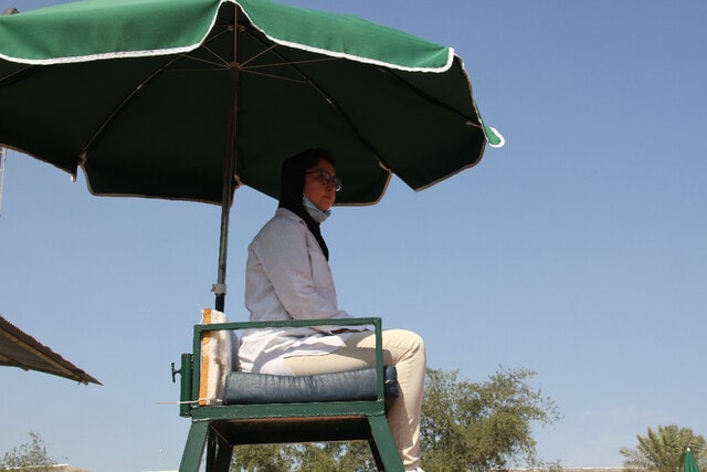 زن ایرانی، داور تنیس مردان+ عکس