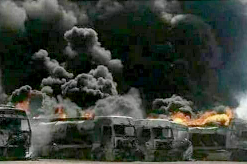 آتش&zwnj;سوزی در گمرک مرزی افغانستان با ایران + فیلم