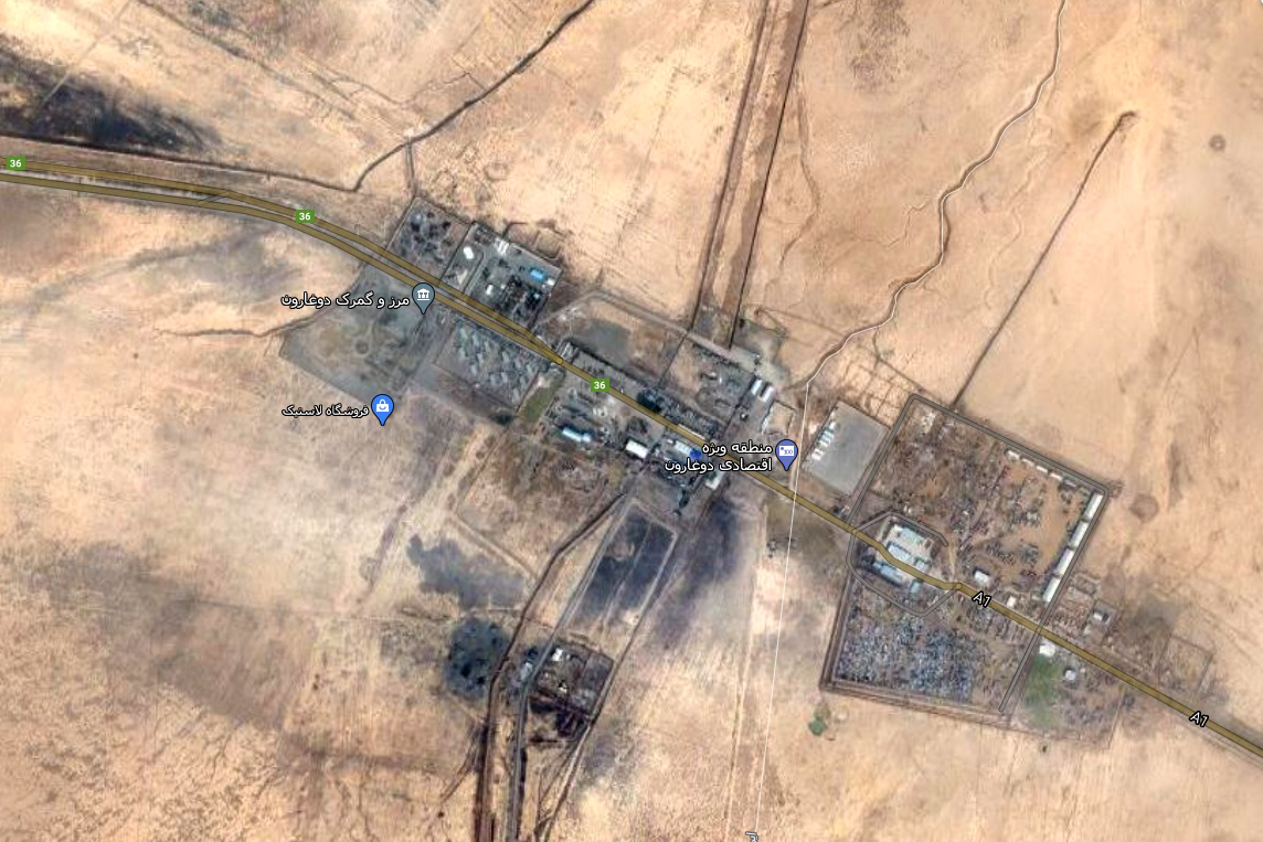 تصویر ماهواره&zwnj;ای از گمرک اسلام قلعه افغانستان بعد از آتش سوزی + عکس