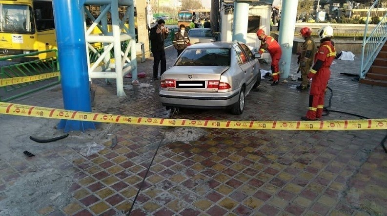 تصادف دلخراش خودروی سمند با دو عابر پیاده در خاوران تهران + تصاویر