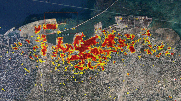 خسارات انفجار بیروت توسط ناسا برآورد شد
