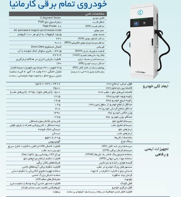 ورود نخستین خودروی تمام برقی به بازار ایران+ مشخصات