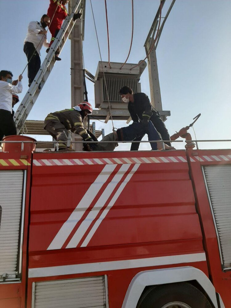 صحنه دلخراش از خشک شدن دزد کابل برق در تهران + فیلم و عکس