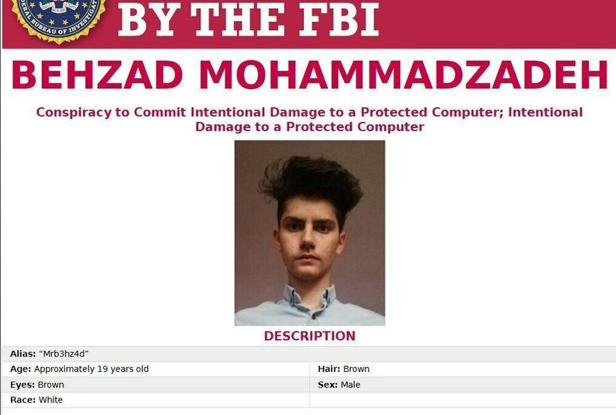 هکر ۱۹ ساله ایرانی تحت تعقیب FBI قرار گرفت + عکس اف بی آی در تعقیب هکر ۱۹ ساله ایرانی