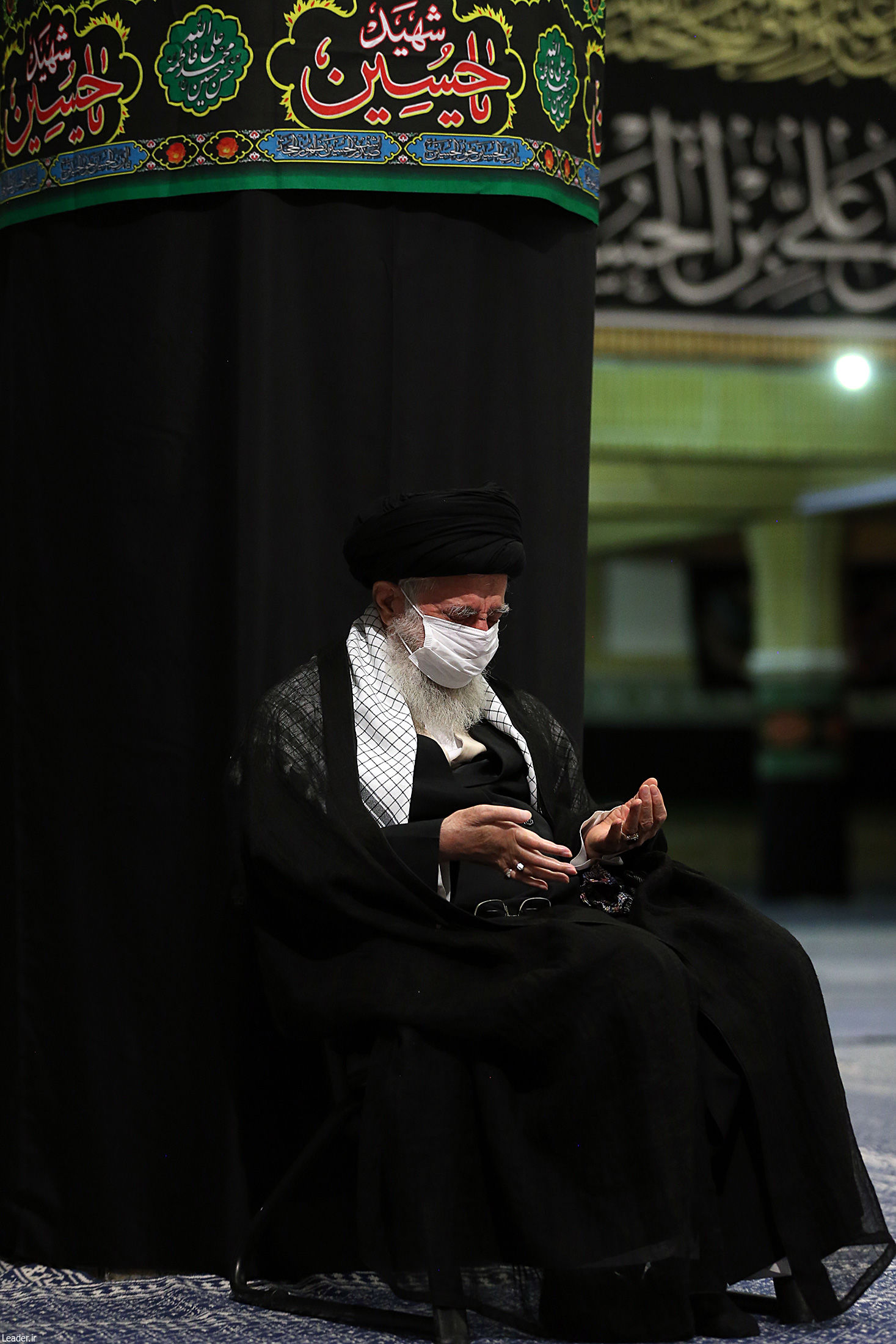 عزاداری رهبر معظم انقلاب با رعایت اصول بهداشتی+تصاویر