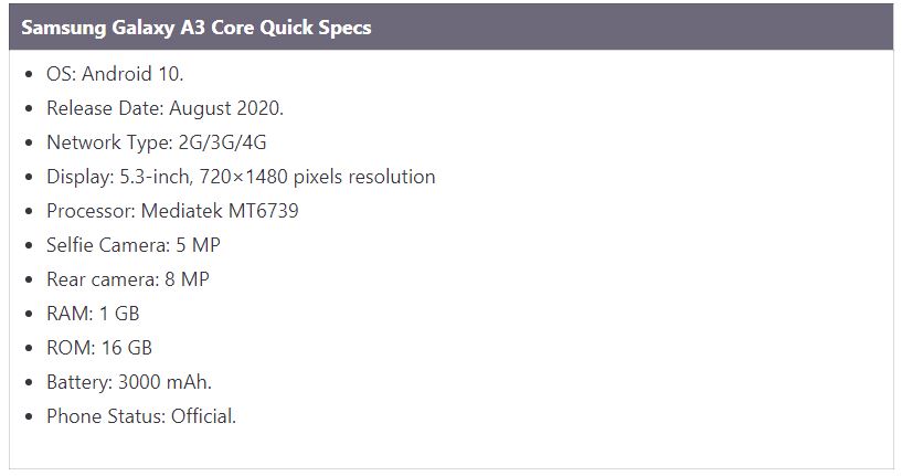 گوشی اقتصادی جدید سامسونگ A3 Core رسما معرفی شد گوشی اقتصادی جدید سامسونگ A3 Core رسما معرفی شد