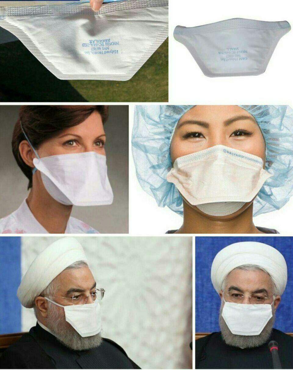 ماسک عجیب روحانی در جلسه امروز دولت + عکس