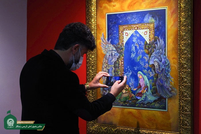 در حاشیه نمایشگاه گروهی آثار نگارگری و تذهیب «شرح فراق» در نگارخانه رضوان مشهد