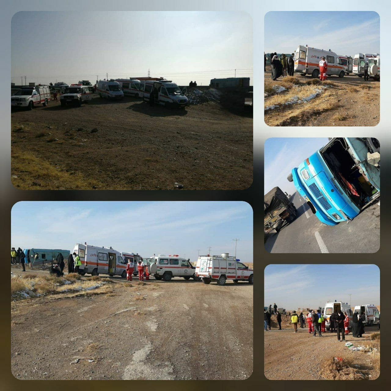 واژگونی مینی بوس درمحور قوچان - چناران + تصاویر واژگونی مینی بوس درمحور قوچان - چناران + تصاویر