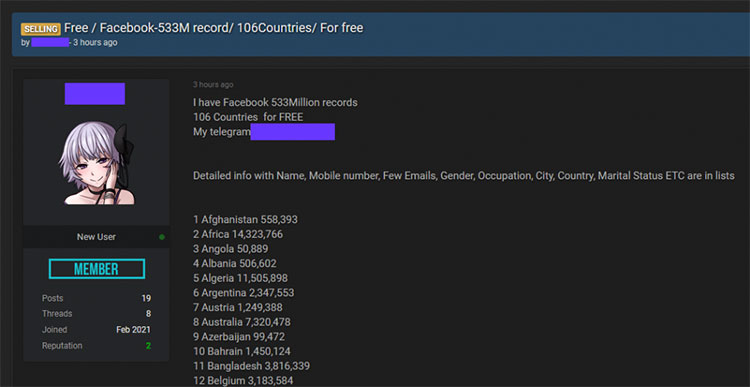 اطلاعات شخصی ۳۰۱ هزار کاربر ایرانی فیسبوک لو رفت اطلاعات شخصی ۳۰۱ هزار کاربر ایرانی فیسبوک لو رفت