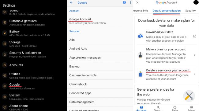 چگونه اکانت جیمیل را حذف کنیم؟