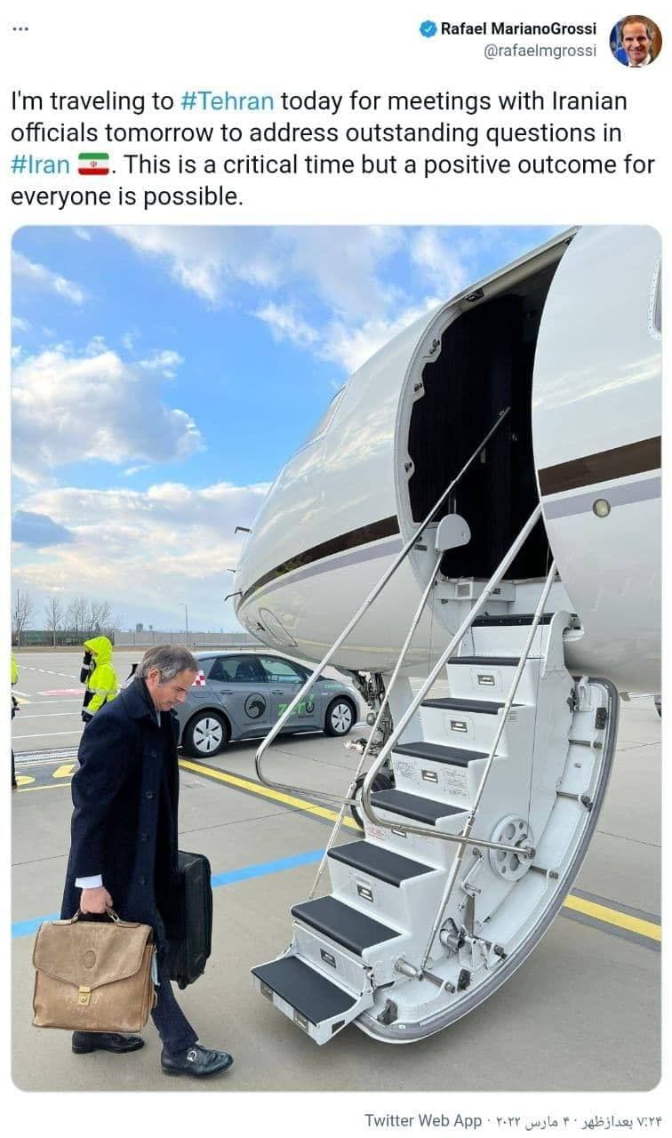 «گروسی» مدیرکل آژانس انرژی اتمی راهی تهران شد «گروسی» مدیرکل آژانس انرژی اتمی راهی تهران شد