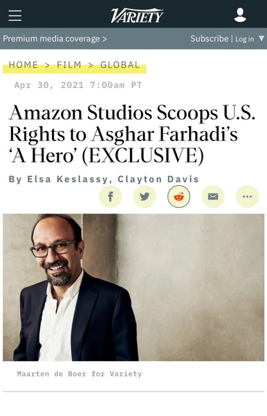 پخش کننده فیلم اصغر فرهادی در آمریکا مشخص شد پخش کننده فیلم اصغر فرهادی در آمریکا مشخص شد