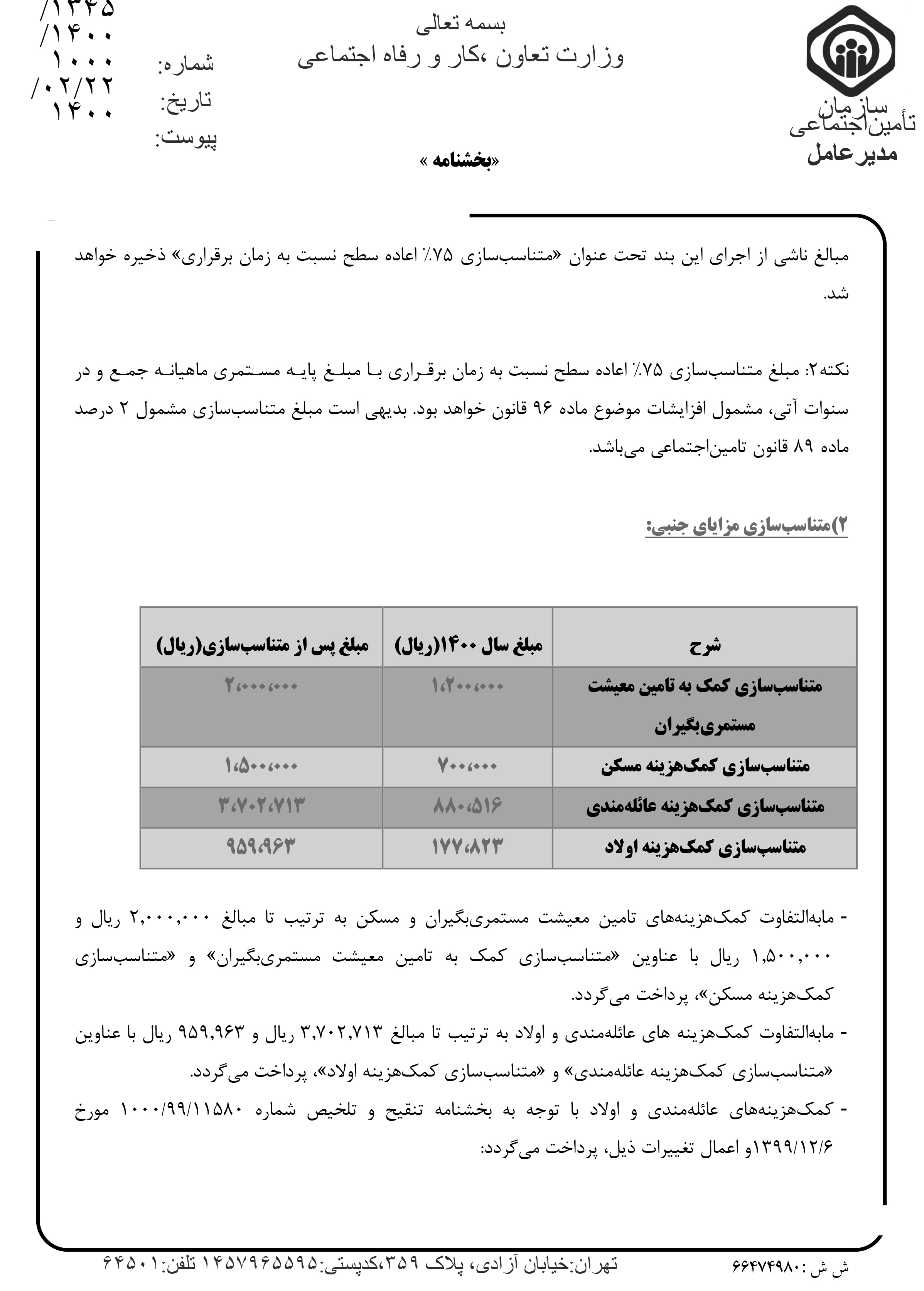 جزئیات متناسبسازی دور دومِ حقوق بازنشستگان + متن کامل بههمراه جدول (۲۶ اردیبهشت) جزئیات متناسبسازی دور دومِ حقوق بازنشستگان + متن کامل بههمراه جدول (۲۶ اردیبهشت)