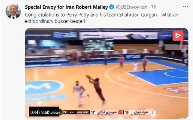 رابرت مالی قهرمانی تیم بسکتبال شهرداری گرگان را تبریک گفت رابرت مالی قهرمانی تیم بسکتبال شهرداری گرگان را تبریک گفت