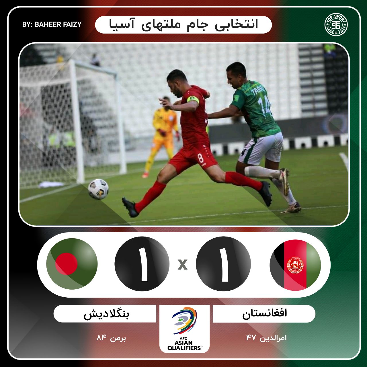 تیم ملی فوتبال افغانستان مقدماتی جام جهانی را با تساوی آغاز کرد