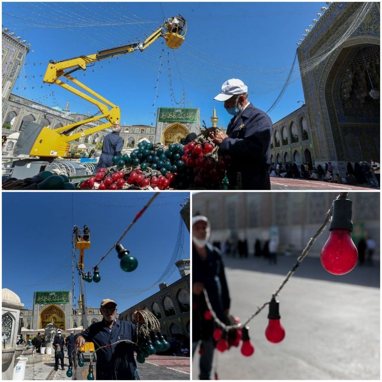 حرم مطهر رضوی در آستانه میلاد امام رضا (ع)؛ غرق در نور و شادی