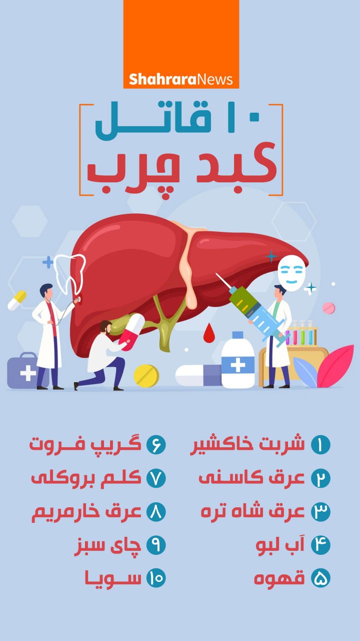 ۱۰ قاتل کبد چرب را بشناسید