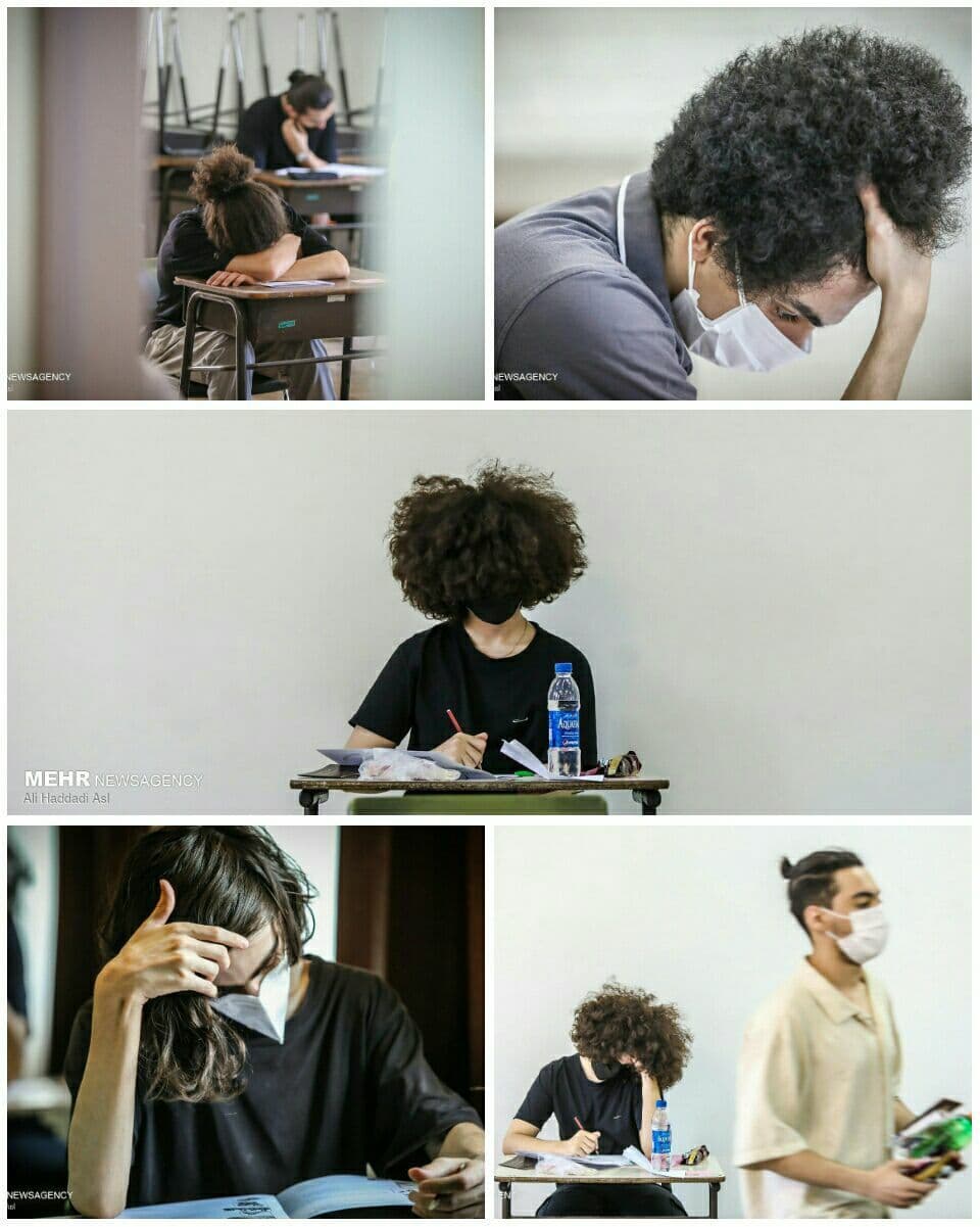 تصاویری از داوطلبان کنکور سراسری ۱۴۰۰ با مدل موی عجیب