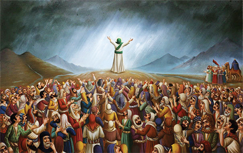 ذکر رضا (ع) بر پرده و رنگ ذکر رضا (ع) بر پرده و رنگ