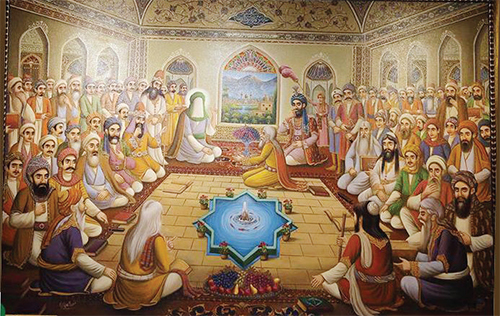 ذکر رضا (ع) بر پرده و رنگ ذکر رضا (ع) بر پرده و رنگ