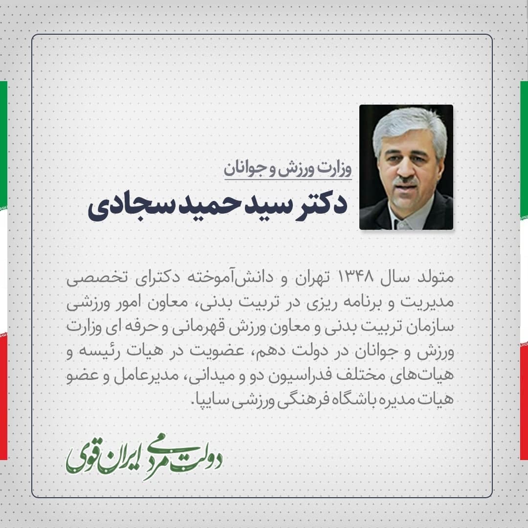 حمیدرضا سجادی وزیر پیشنهادی وزارت ورزش و جوانان کیست؟