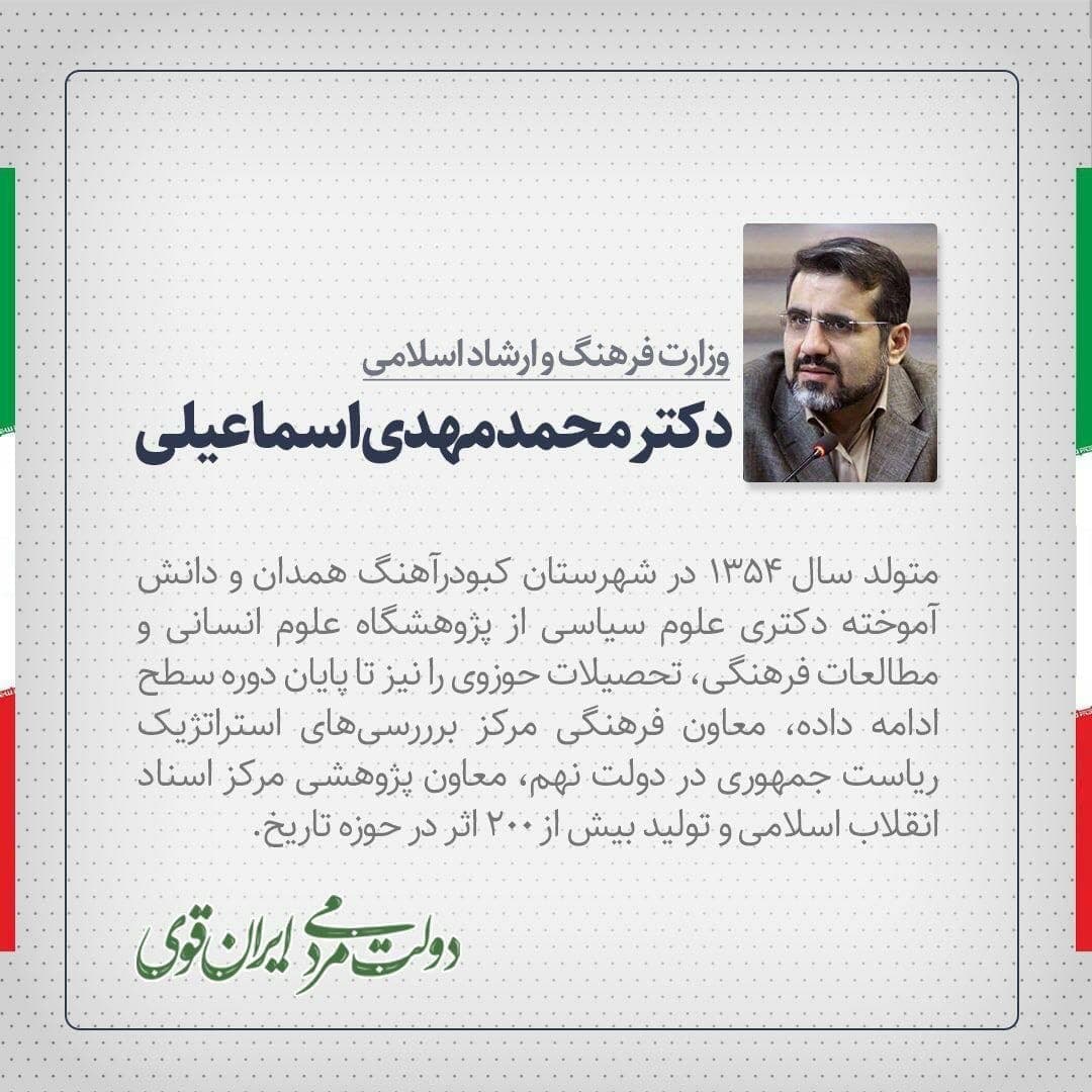 محمد مهدی اسماعیلی وزیر پیشنهادی وزارت فرهنگ و ارشاد اسلامی کیست؟