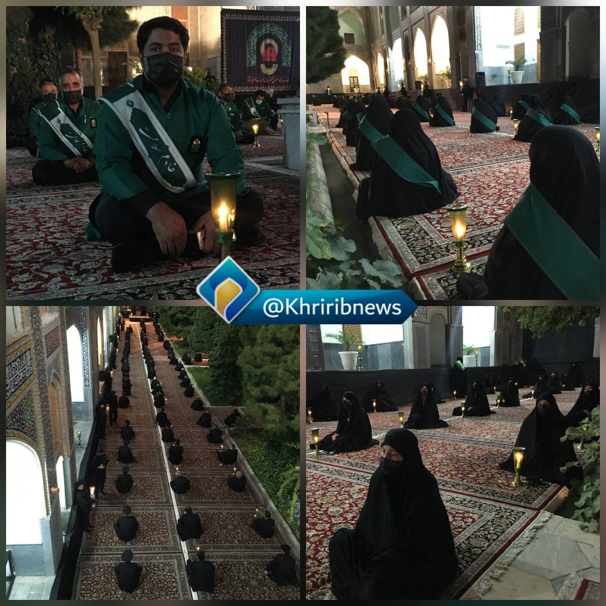 مراسم شام غریبان حسینی در حرم مطهر رضوی + فیلم و عکس