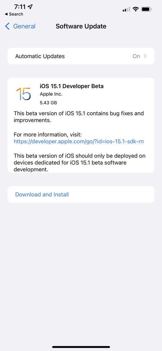 بتای iOS 15.1 منتشر شد بتای iOS 15.1 منتشر شد