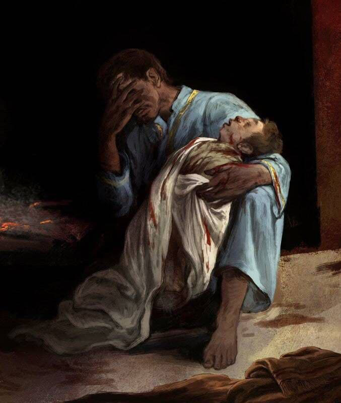 نقاشی حسن روح الامین برای شهدای نماز مسجد قندوز + عکس