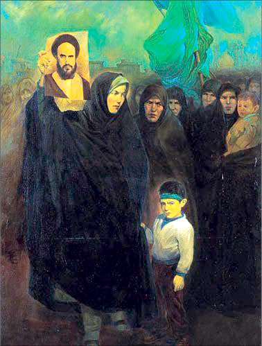 نگاهی به نقاشی مرتضی کاتوزیان و مصطفی گودرزی با موضوع مبارزه با استکبار جهانی