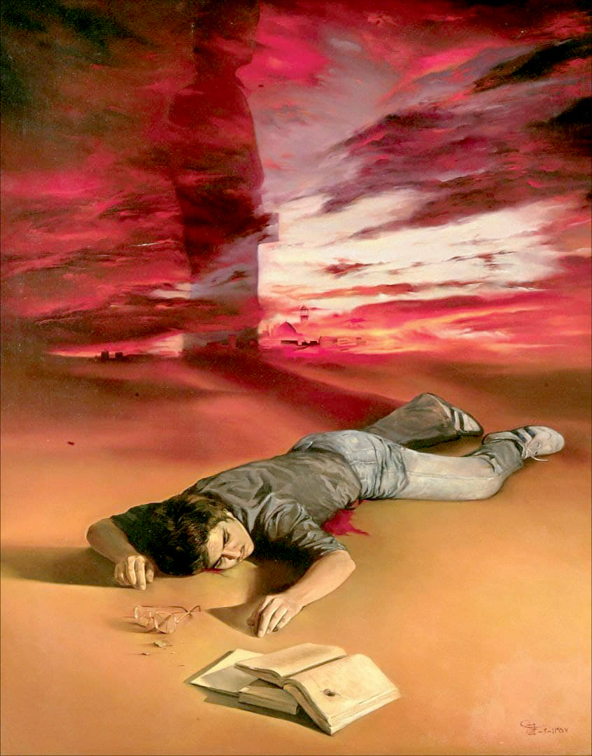 نگاهی به نقاشی مرتضی کاتوزیان و مصطفی گودرزی با موضوع مبارزه با استکبار جهانی