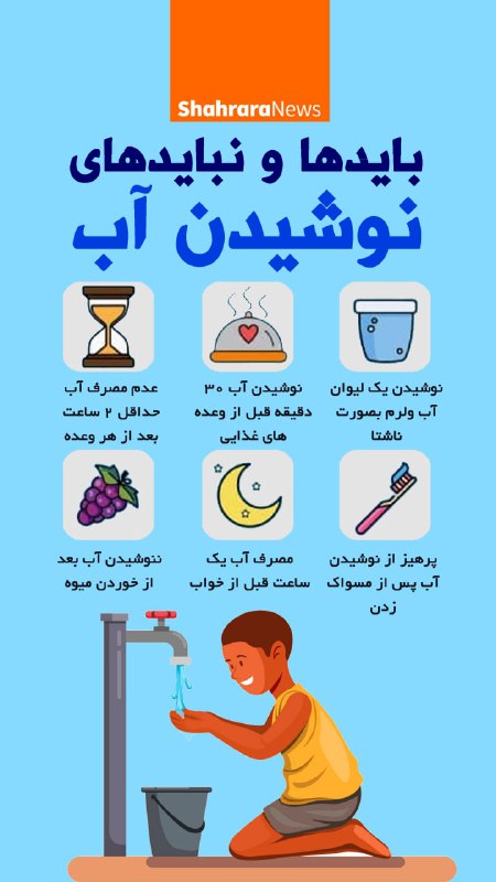 اینفوگرافیک | بایدها و نبایدهای نوشیدن آب