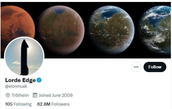 ایلان ماسک پروفایل خود در توئیتر را تغییر داد ایلان ماسک پروفایل خود در توئیتر را تغییر داد