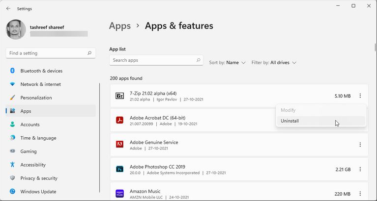 آموزش حذف برنامهها را در ویندوز ۱۱ + عکس آموزش حذف برنامهها را در ویندوز ۱۱ + عکس