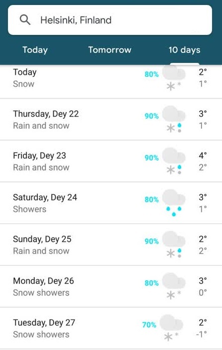 هواشناسی هلسینکی فنلاند